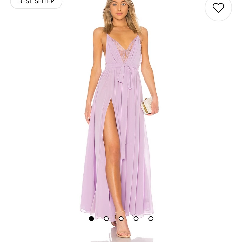 Michael Costello x Revolve Justin gown in lavender